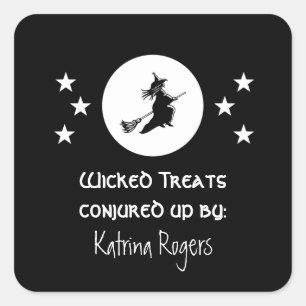 Stickers Étiquette à la pâtisserie Halloween, Noir