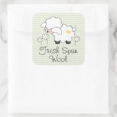 Stickers Étiquette Baby shower d'agneau vert (Sac)