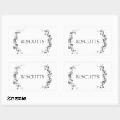 Stickers Étiquette Biscuit Jar Design Vine Classiq (Feuille)