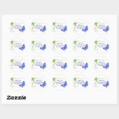 Stickers Étiquette Bleu Papillon & Vigne Verte (Feuille)