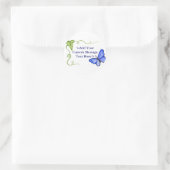 Stickers Étiquette Bleu Papillon & Vigne Verte (Sac)