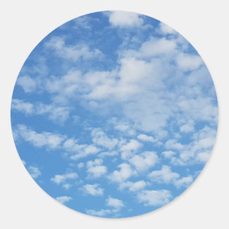 Stickers Étiquette Blue Sky White Clouds
