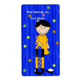 Stickers étiquette Bossier Boy Skateboard (Devant)