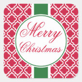Stickers étiquette cadeau classique Red Merry Chri (Devant)