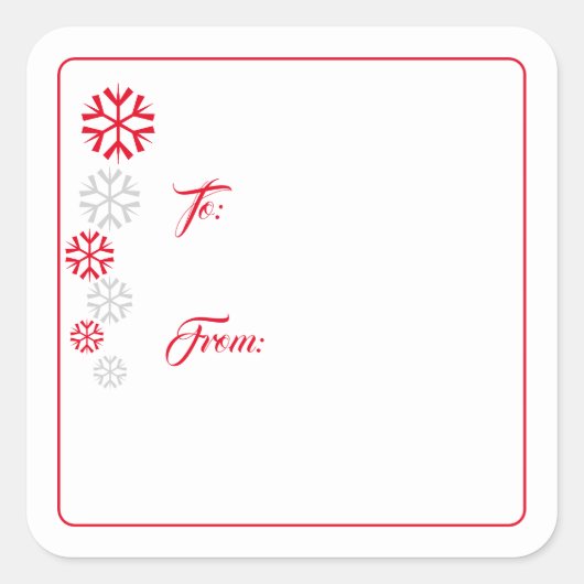 Stickers étiquette cadeau de flocon de neige (Devant)