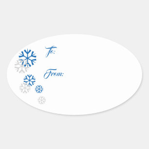 Stickers étiquette cadeau de flocon de neige
