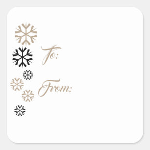 Stickers étiquette cadeau de flocon de neige