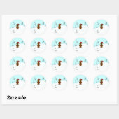 Stickers étiquette cadeau de l'ours de Noël (Feuille)