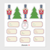 Stickers étiquette cadeau de Noël classique (Feuille)