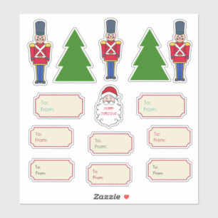 Stickers étiquette cadeau de Noël classique