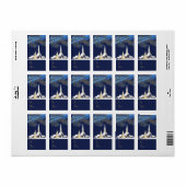 Stickers étiquette cadeau de Noël de l'église de n (Feuille entière)