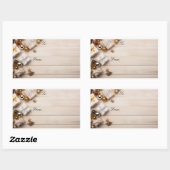 stickers étiquette cadeau de Noël or (Feuille)