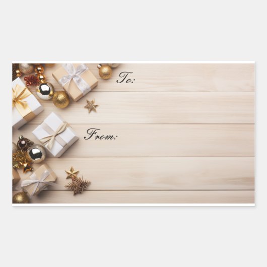 stickers étiquette cadeau de Noël or (Devant)