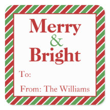 Stickers étiquette cadeau de Noël personnalisé