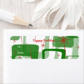 Stickers étiquette cadeau de Noël rétro (En situation)