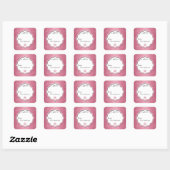 Stickers étiquette cadeau de Noël rose (Feuille)
