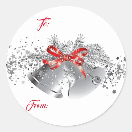 Stickers étiquette cadeau de Noël Silver Bells (Devant)