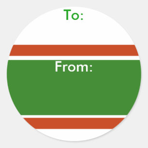 Stickers étiquette cadeau de Noël Stripe