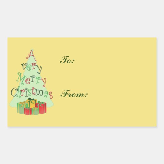 Stickers étiquette cadeau de Noël Tree (Devant)