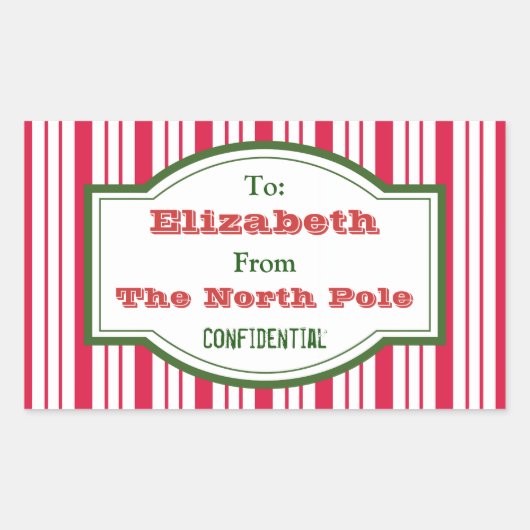 Stickers étiquette cadeau du pôle Nord personnalis (Devant)