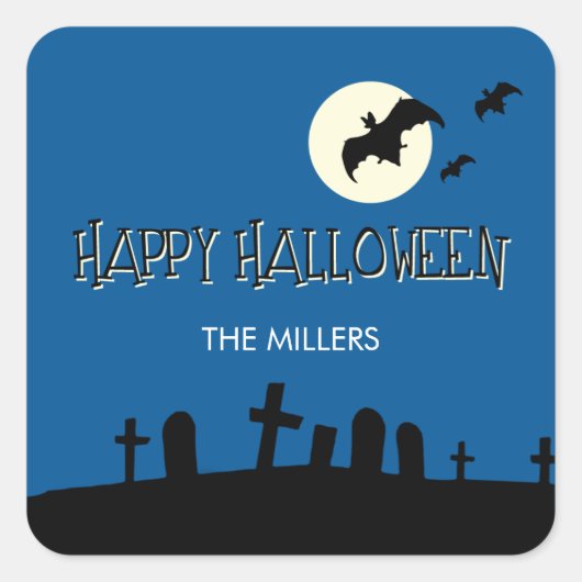 Stickers étiquette cadeau Halloween Pleine lune (Devant)