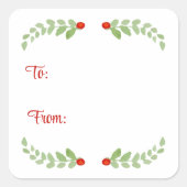 Stickers étiquette cadeau Holly Leaf (Devant)