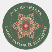 Stickers étiquette cadeau Holly Star personnalisée (Devant)