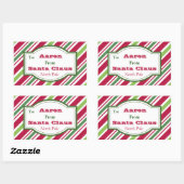 Stickers étiquette cadeau Père Noël personnalisé (Feuille)