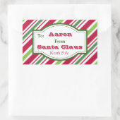 Stickers étiquette cadeau Père Noël personnalisé (Sac)