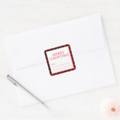 Stickers étiquette cadeau Red Black Plaid Joyeux N (Enveloppe)