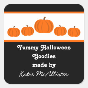 Stickers Étiquette citrouille Row Halloween Baking