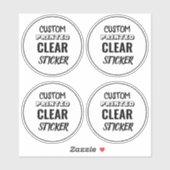 Stickers Étiquette Clear Personnalisés (Feuille)