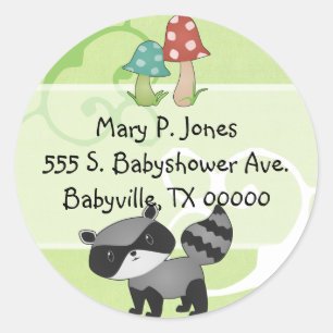 Stickers Étiquette de adresse Baby Raccoon