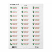 Stickers Étiquette de adresse de Noël Holly (Feuille entière)