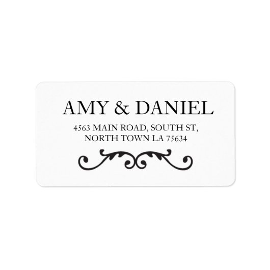 Stickers Étiquette de adresse élégant Scroll Scrip (Devant)