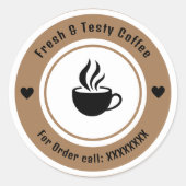 Stickers Étiquette de commande de café personnalis (Devant)