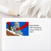 Stickers Étiquette de Noël de caniche en argent Ta (En situation)