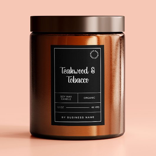 Stickers Étiquette de produits pour bougies noir e