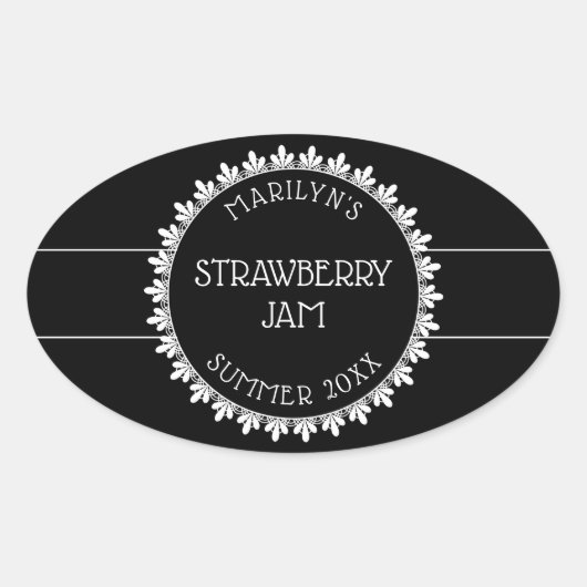 Stickers Étiquette en canne noir et blanc (Devant)