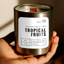 Stickers Étiquette minimaliste à bougie blanche et