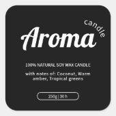 Stickers Étiquette minimaliste à bougie noire et b (Devant)