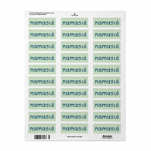 Stickers Étiquette Namaste (Feuille entière)