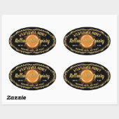 Stickers Étiquette noir Sunburst Gold (Feuille)