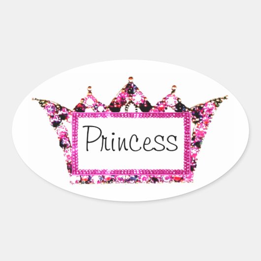 Stickers Étiquette "Princesse" Tiara (Devant)