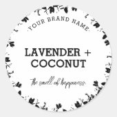 Stickers Étiquette produit bougie blanc (Devant)