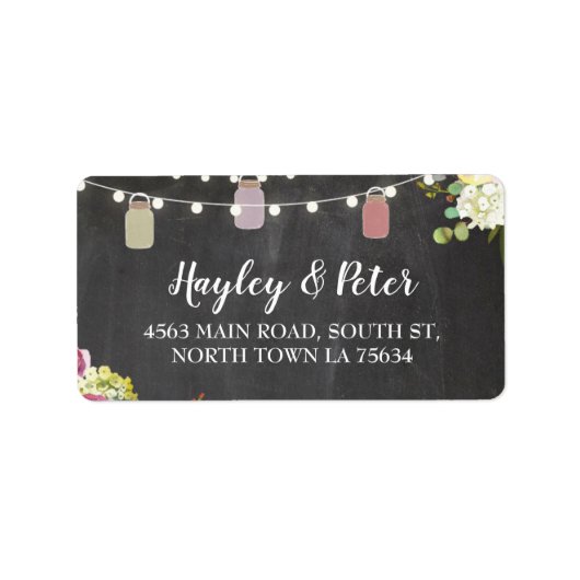 Stickers Étiquette Rustic Jars Chalk Adresse (Devant)