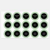 Stickers Étiquette Sage Green, Black and White Can (Feuille)