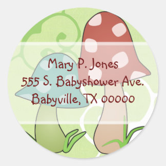 Stickers Étiquettes de adresse de Toadstools en bo