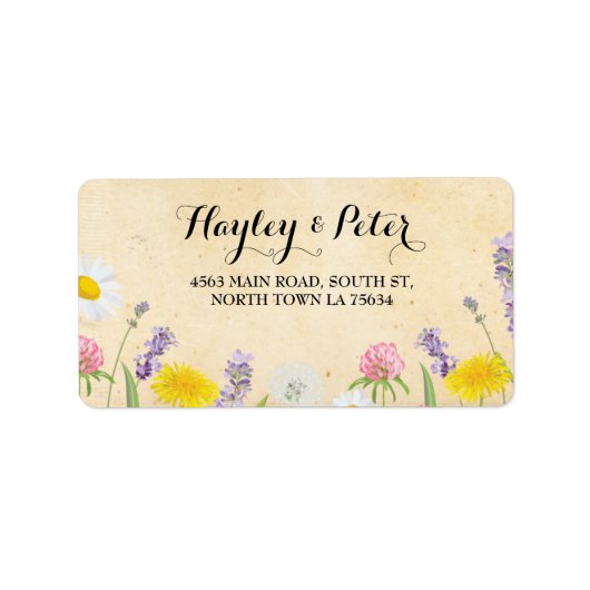 Stickers Étiquettes de adresse floraux élégants (Devant)