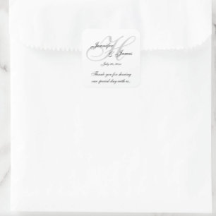 Stickers Étiquettes de Merci Mariage Monogram H
